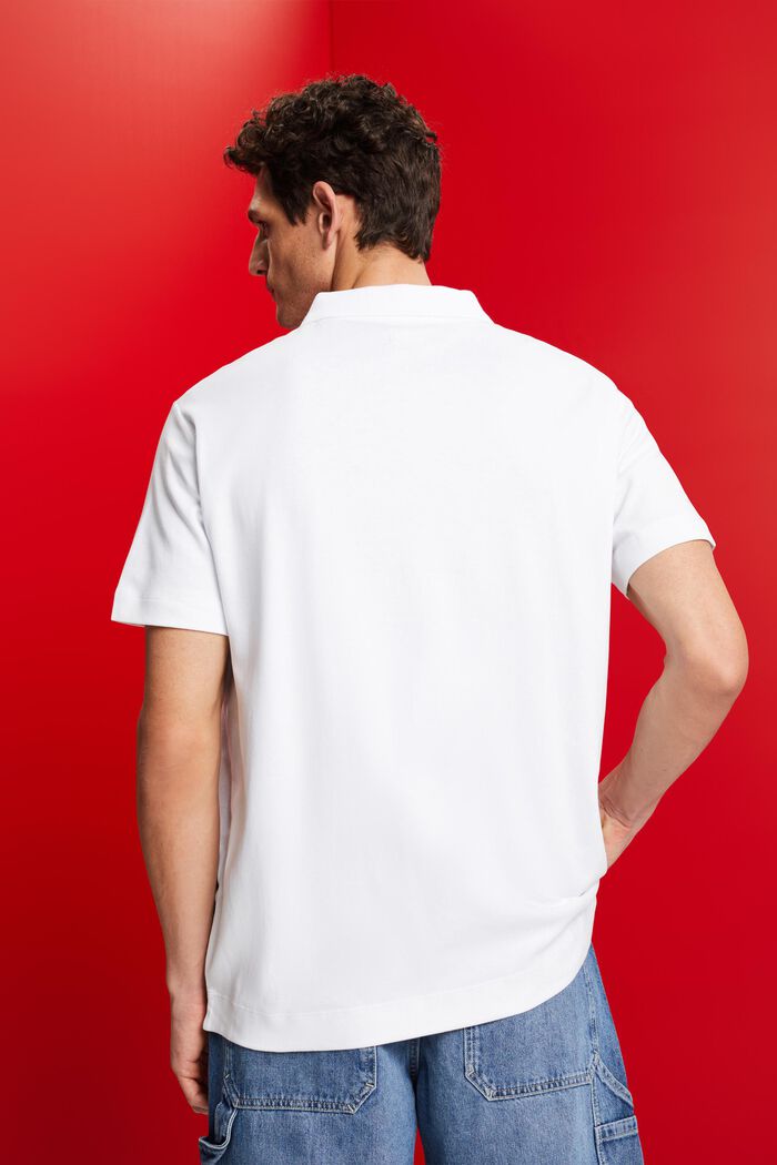Poloshirt aus Pima-Baumwolle, WHITE, detail image number 3