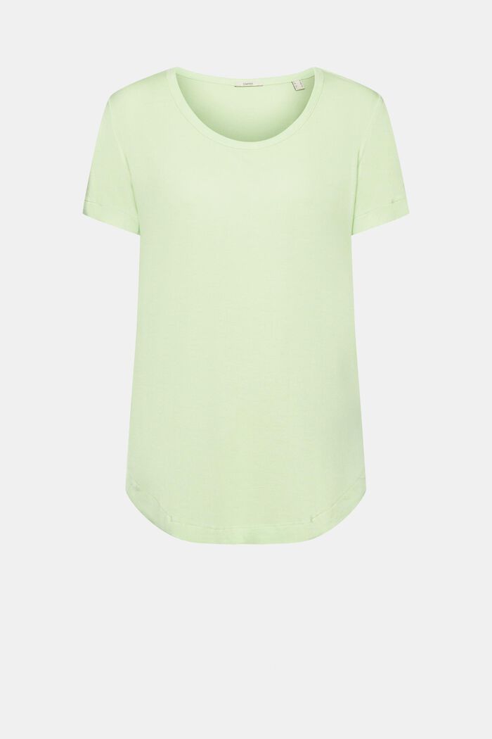 Viskose-T-Shirt mit weitem, rundem Ausschnitt, CITRUS GREEN, detail image number 6