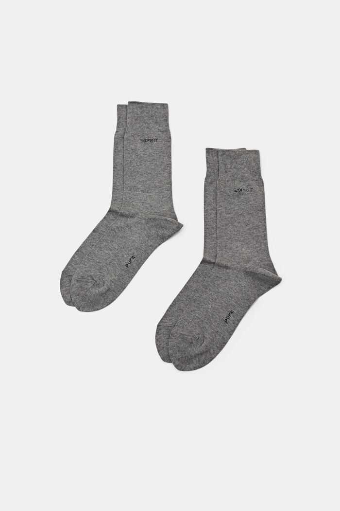 2er-Set Socken, Bio-Baumwolle, LIGHT GREY MELANGE, detail image number 0