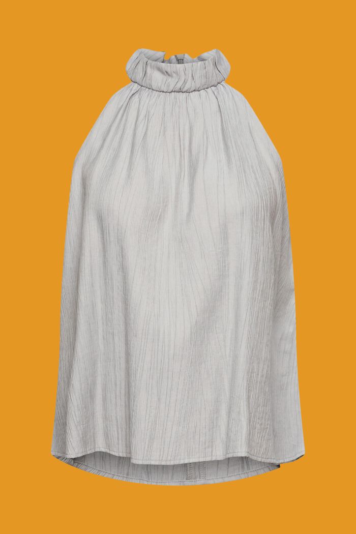 Ärmellose Bluse mit Crinkle-Effekt, MEDIUM GREY, detail image number 6