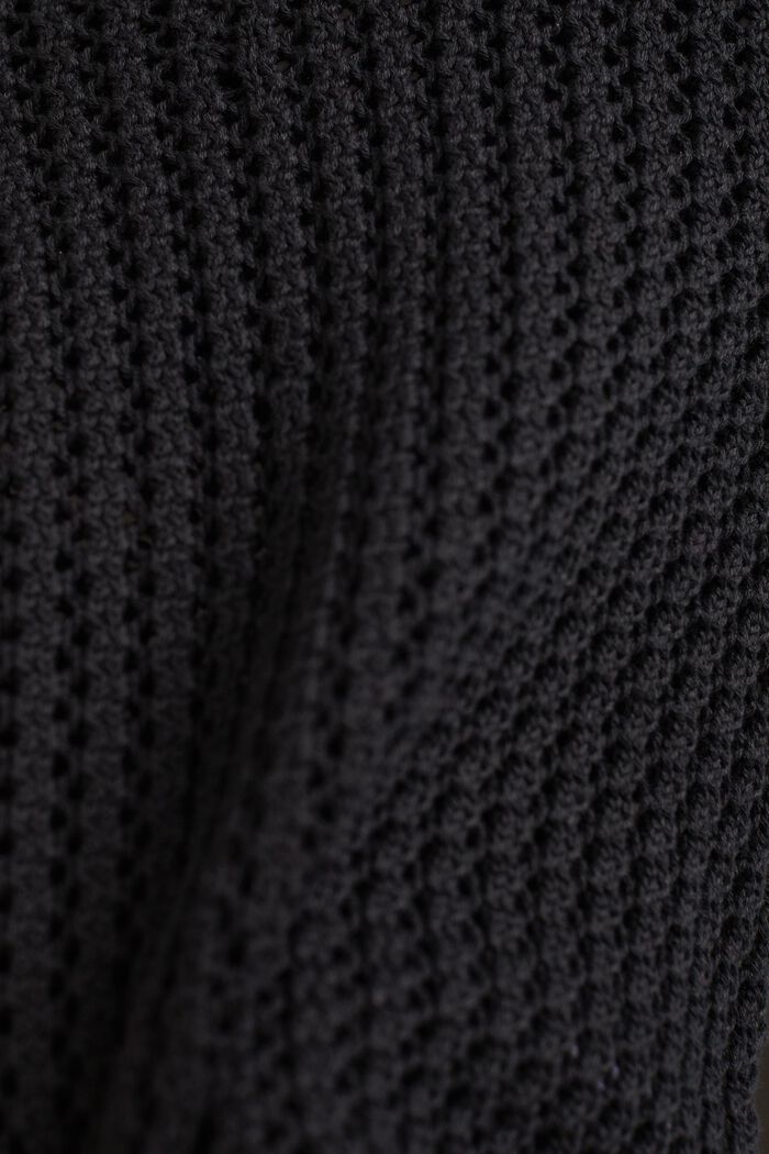 Strukturierter Pullover aus Bio-Baumwolle, BLACK, detail image number 7