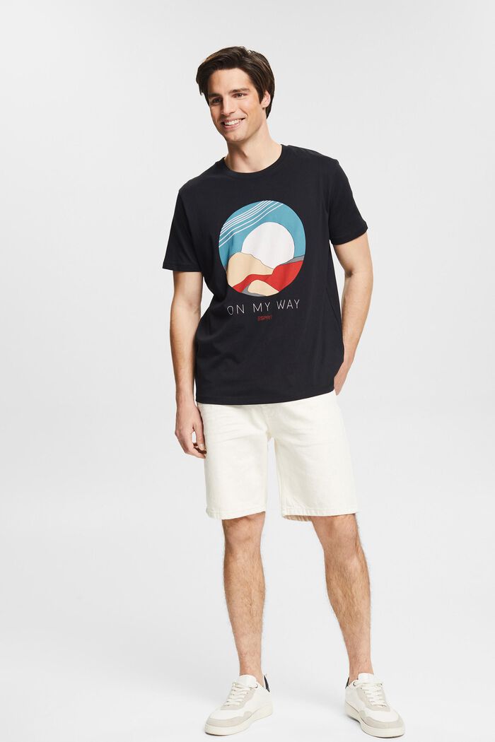 T-Shirt mit Print aus Bio-Baumwolle, BLACK, detail image number 5