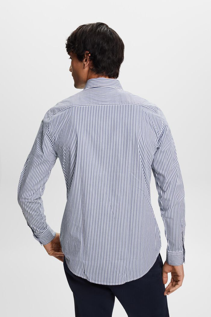 Gestreiftes Hemd aus Baumwoll-Popeline, GREY BLUE, detail image number 3
