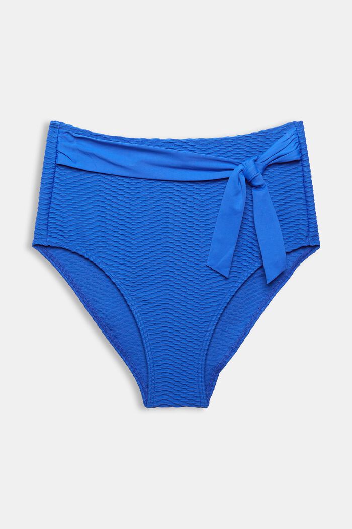 High Waist Bikinihose mit Strukturstreifen , BRIGHT BLUE, detail image number 4