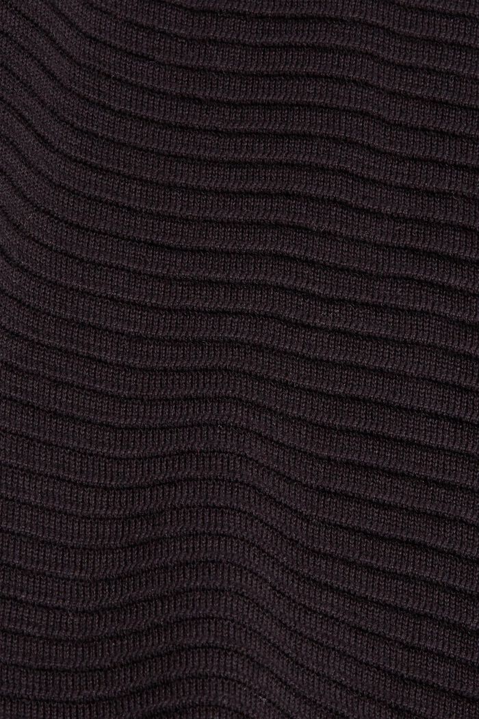 Rippstrick-Kleid, 100% Bio-Baumwolle, BLACK, detail image number 4
