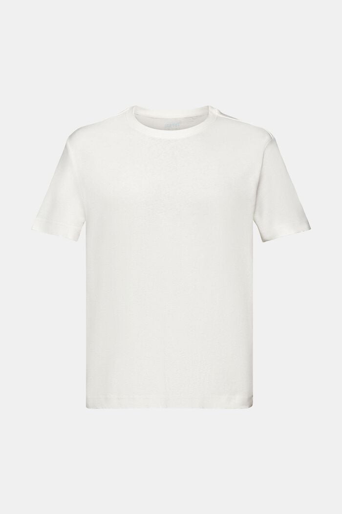 T-Shirt aus Baumwolle-Leinen-Mix, OFF WHITE, detail image number 5