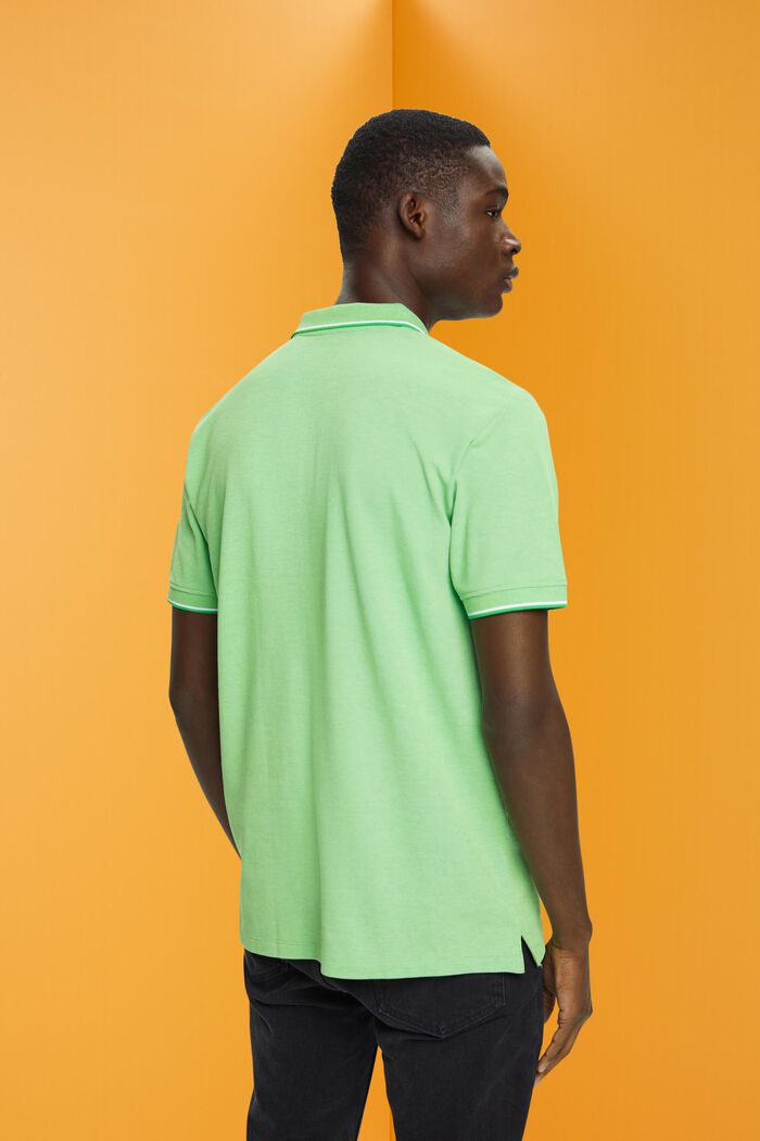 Pikee-Poloshirt mit Streifendetails, GREEN, detail image number 3