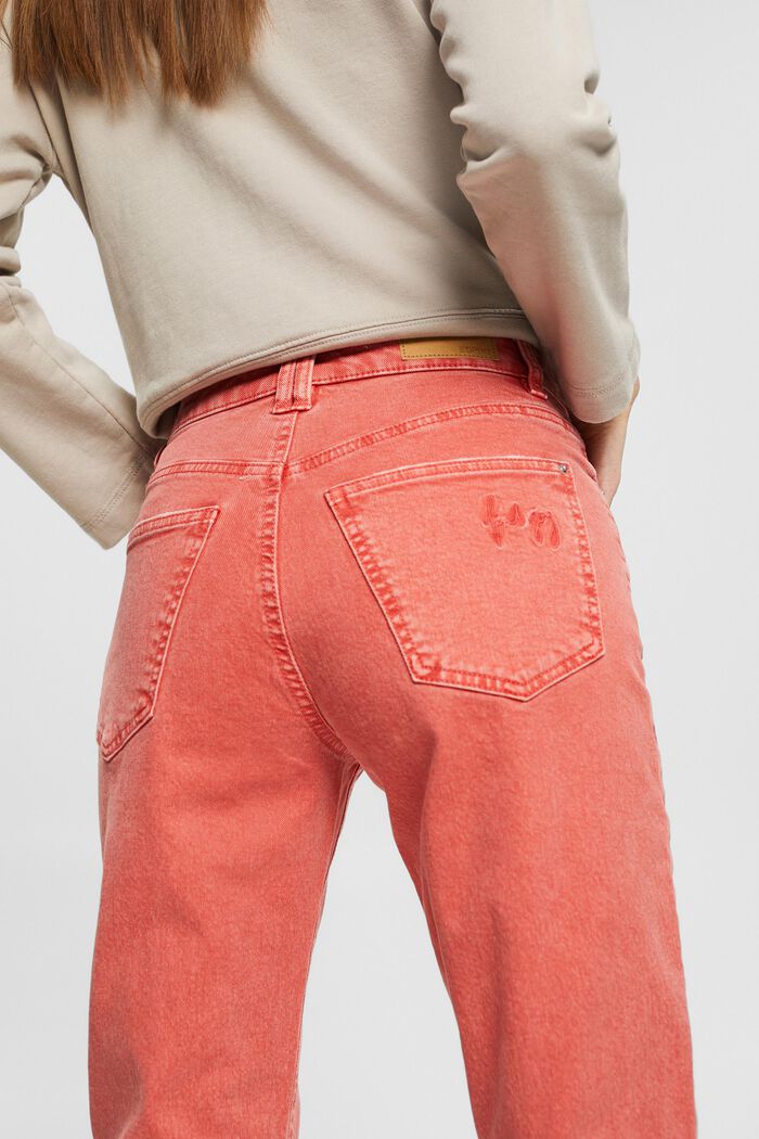 Mom-Fit-Jeans aus Baumwolle, CORAL, detail image number 5