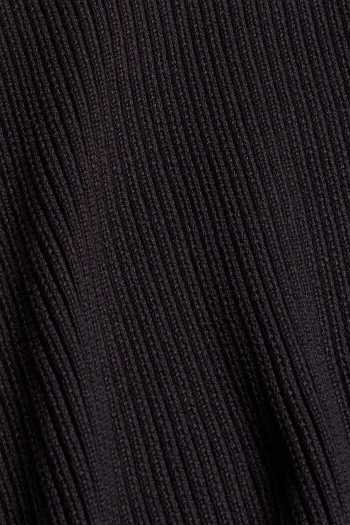 Rippstrick-Pullover aus 100% Bio-Baumwolle, BLACK, detail image number 4