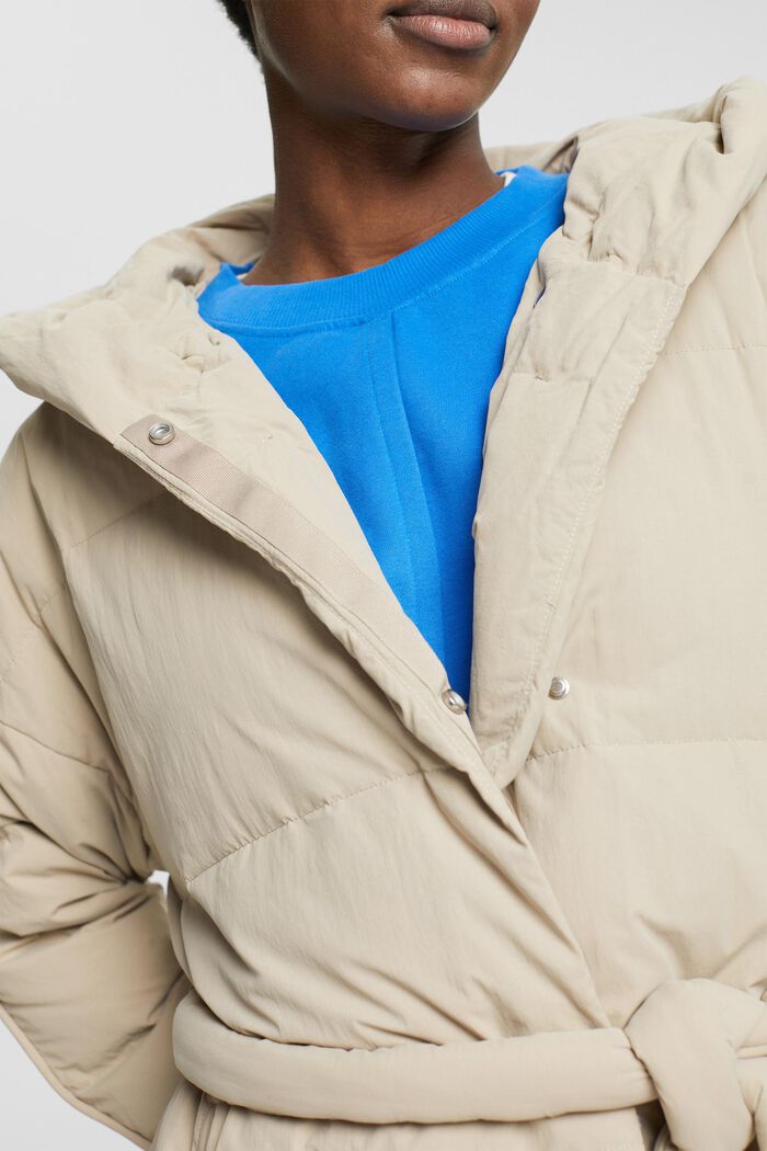 Puffer Coat in Longform, LIGHT TAUPE, detail image number 2