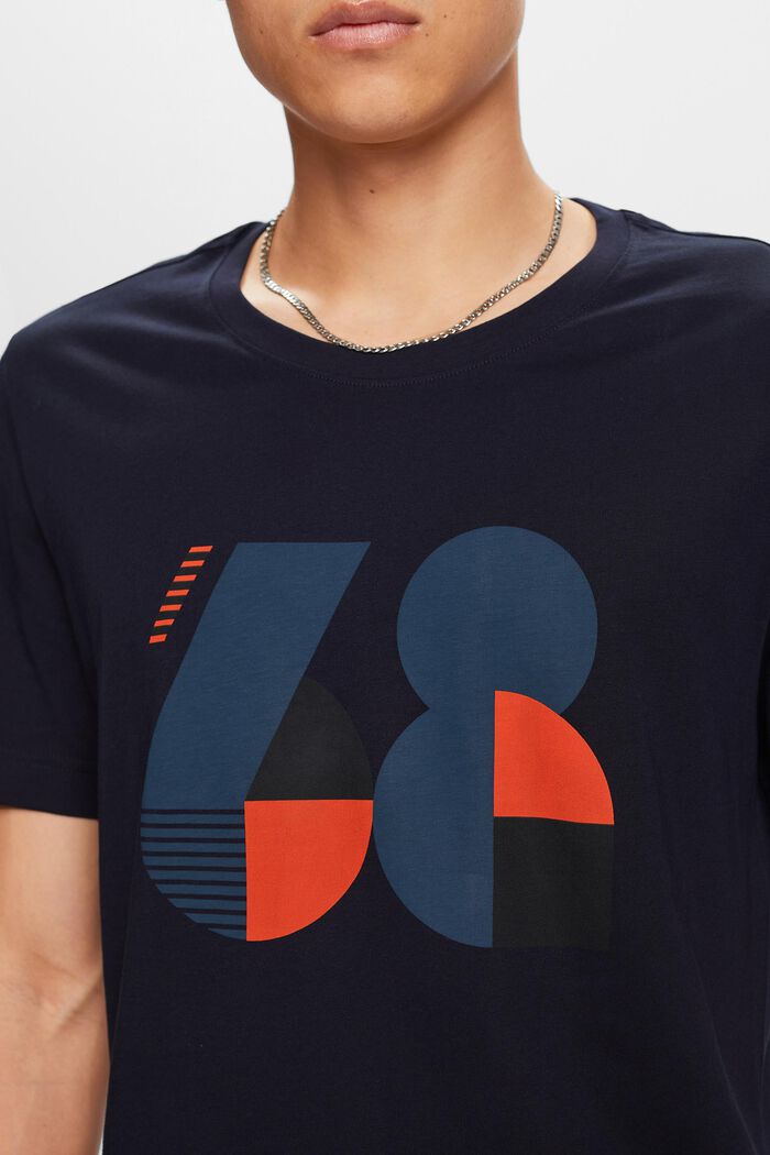 Bedrucktes Jersey-T-Shirt, 100 % Baumwolle, NAVY, detail image number 1
