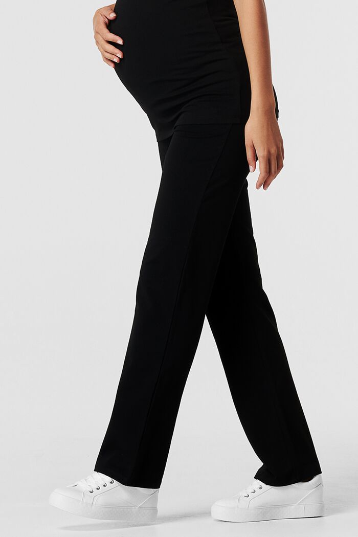 Jersey-Pants mit Überbauchbund, BLACK, detail image number 1
