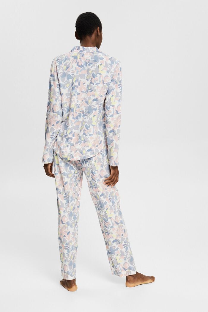 Pyjama mit floralem Muster, LENZING™ ECOVERO™, OFF WHITE, detail image number 1
