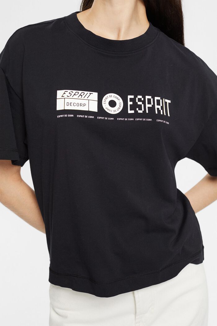 T-Shirt mit Print auf Vorder- und Rückenteil, BLACK, detail image number 3