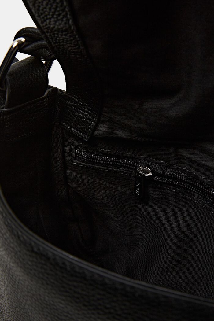 Satteltasche aus Leder mit Zierriemen, BLACK, detail image number 3