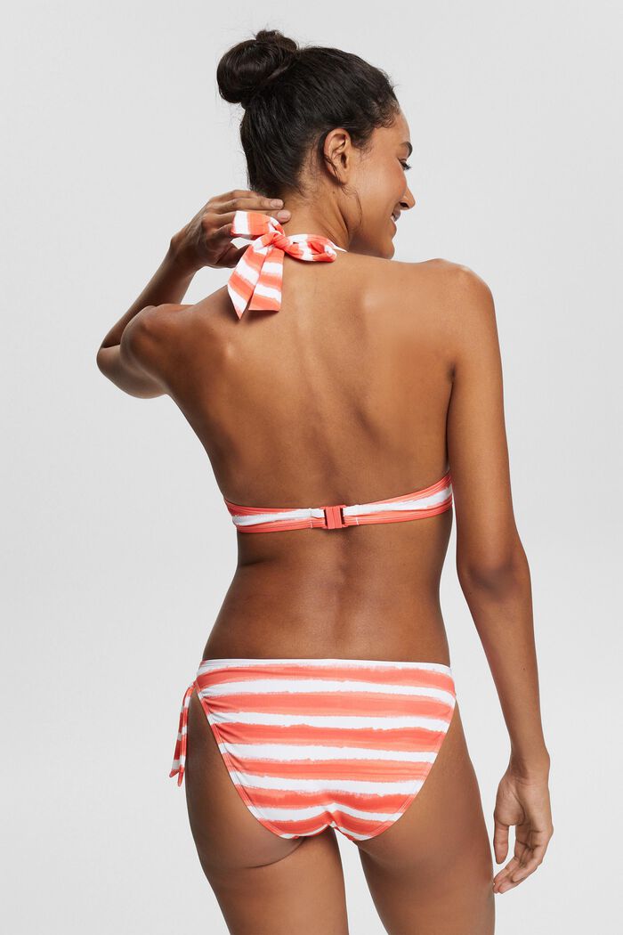 Unwattiertes Bikini-Top mit Streifenmuster, CORAL, detail image number 1