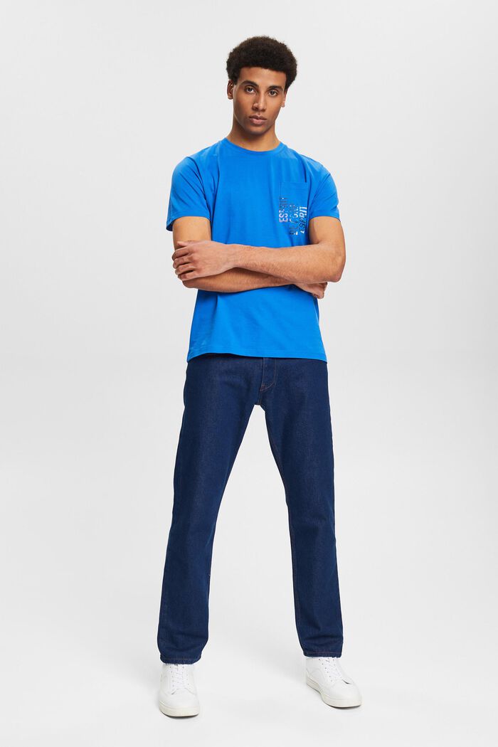 Jersey-T-Shirt mit Print, BRIGHT BLUE, detail image number 6