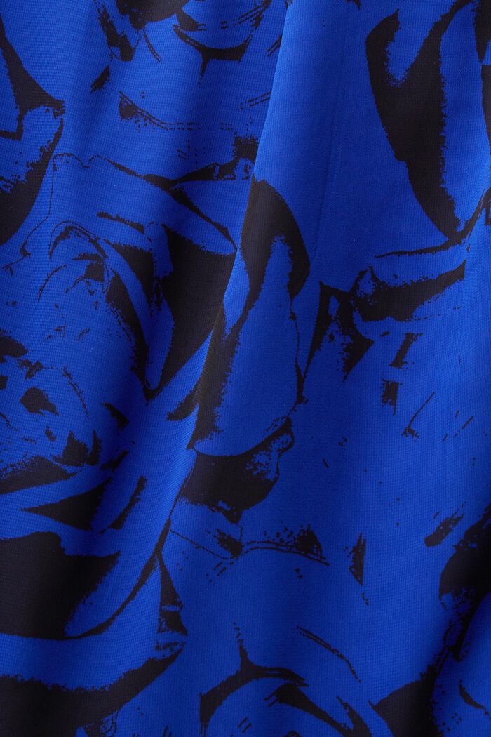 Off-Shoulder-Midikleid aus bedrucktem Chiffon, BRIGHT BLUE, detail image number 5