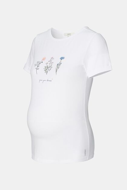 T-Shirt mit Print, Organic Cotton, BRIGHT WHITE, overview