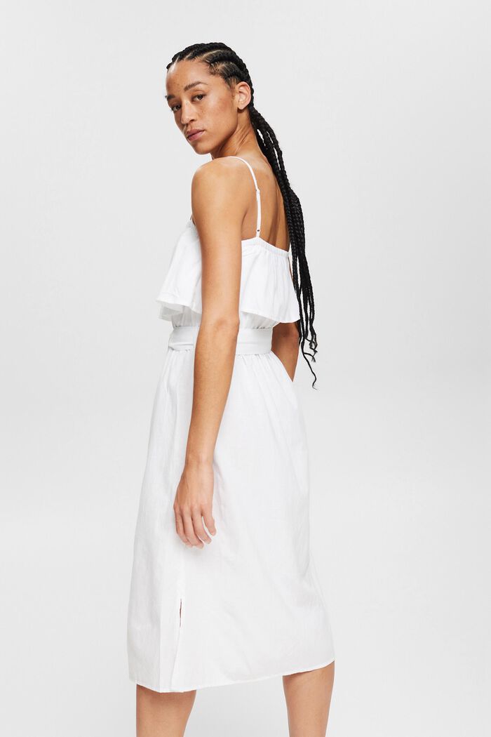 Mit Leinen: Kleid mit verstellbaren Trägern, WHITE, detail image number 3