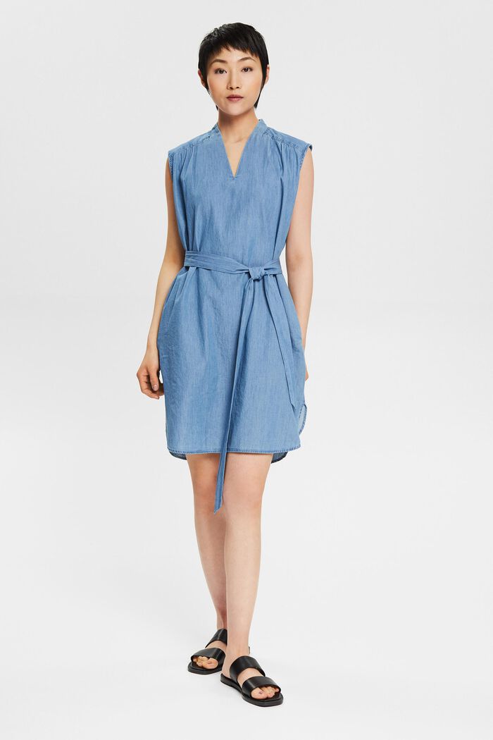 Kleid in Denim-Optik, BLUE MEDIUM WASHED, detail image number 1