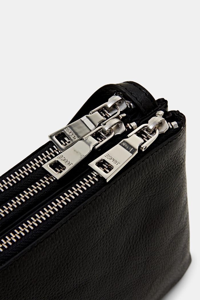 Schultertasche aus Leder, BLACK, detail image number 1