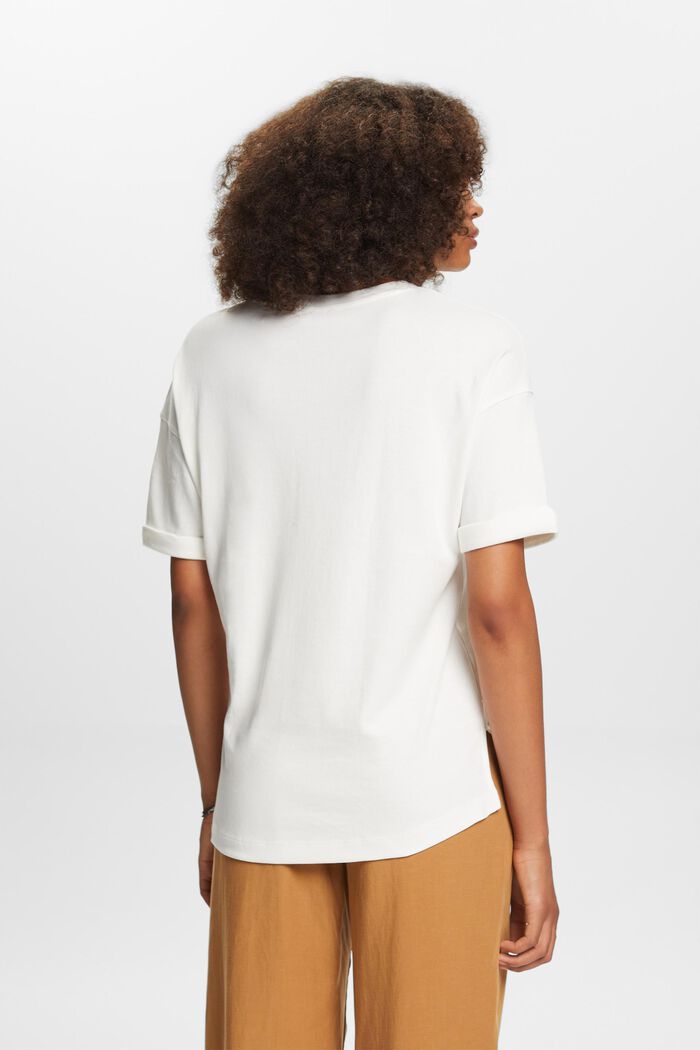 Oversized T-Shirt mit aufgesetzter Tasche, OFF WHITE, detail image number 3