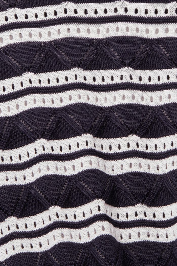 Pointelle-Pullover mit Streifen, NAVY, detail image number 1