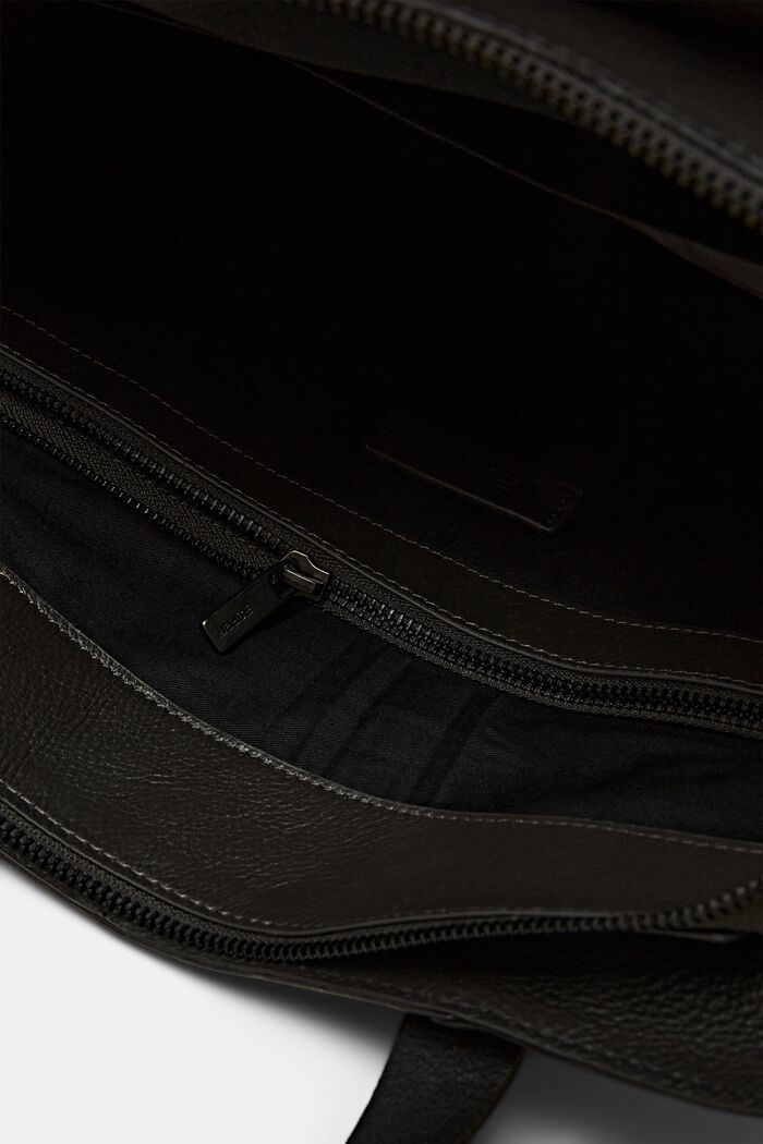 Tote Bag aus Leder, BLACK, detail image number 3