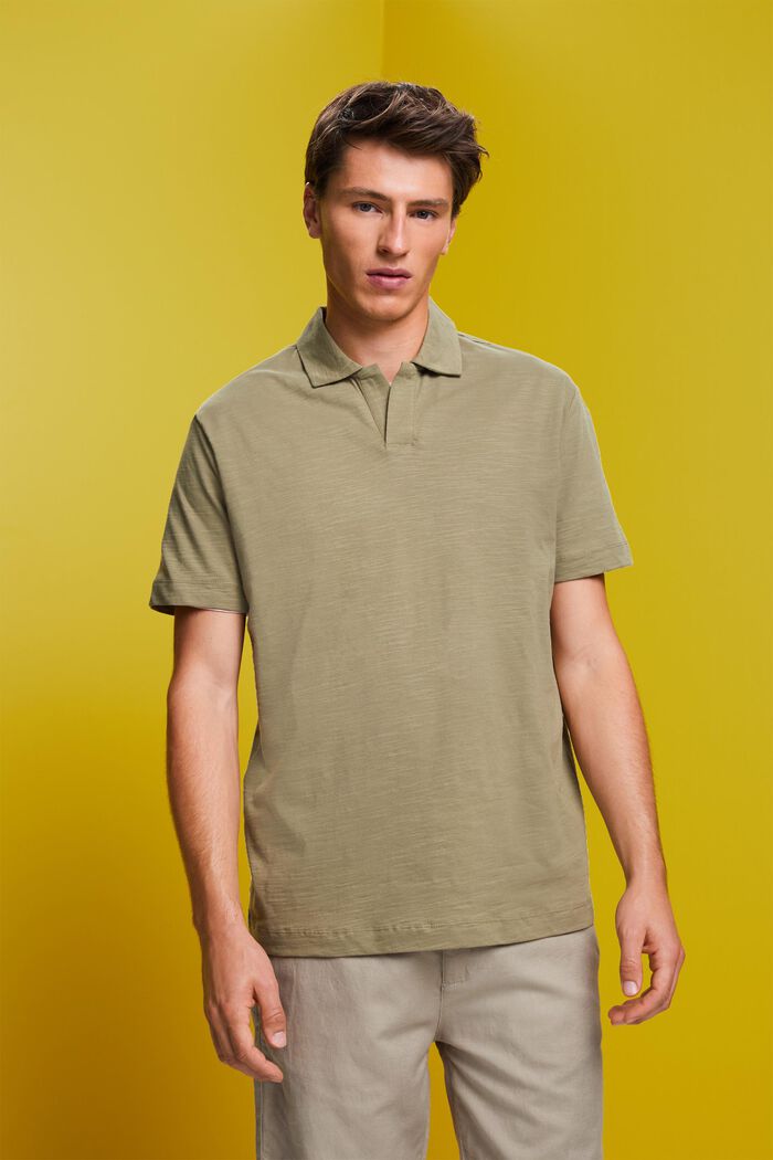 Poloshirt aus Jersey, 100 % Baumwolle, LIGHT KHAKI, detail image number 0