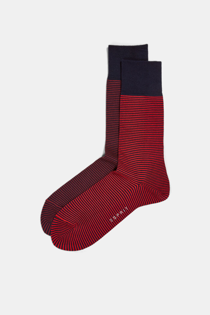2er-Pack Ringel-Socken aus Baumwoll-Mix, RED, detail image number 2