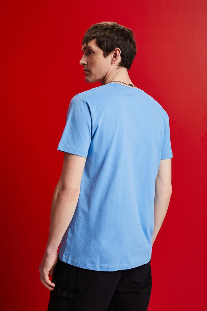 Rundhals-T-Shirt, 100 % Baumwolle, LIGHT BLUE, detail image number 3
