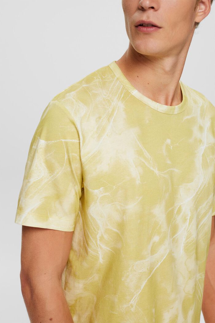 T-Shirt mit Marmormuster, LIME YELLOW, detail image number 1