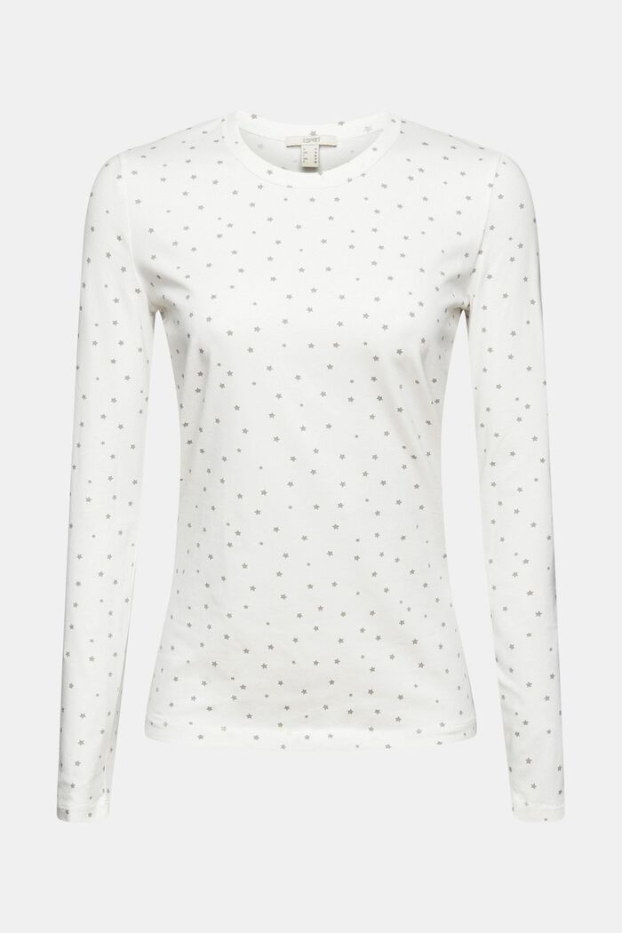 Longsleeve mit Sternen-Print, Organic Cotton, OFF WHITE, detail image number 6