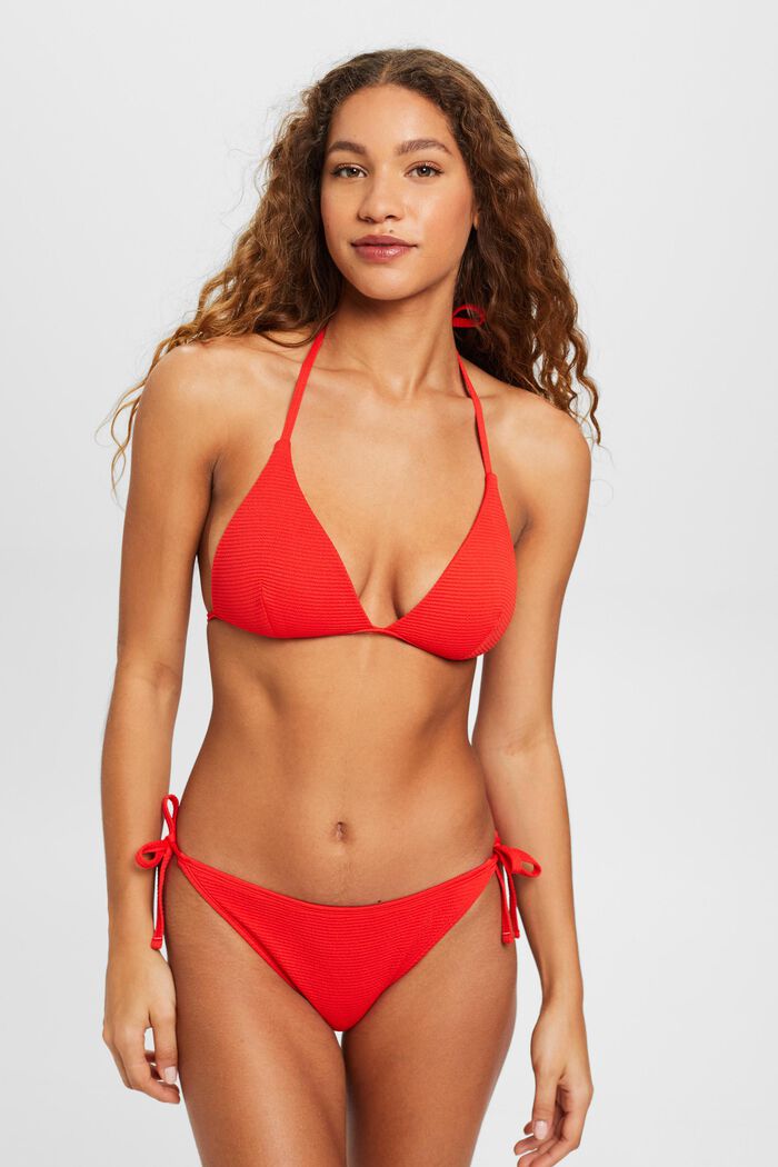Wattiertes Triangel-Bikinitop, RED, detail image number 0