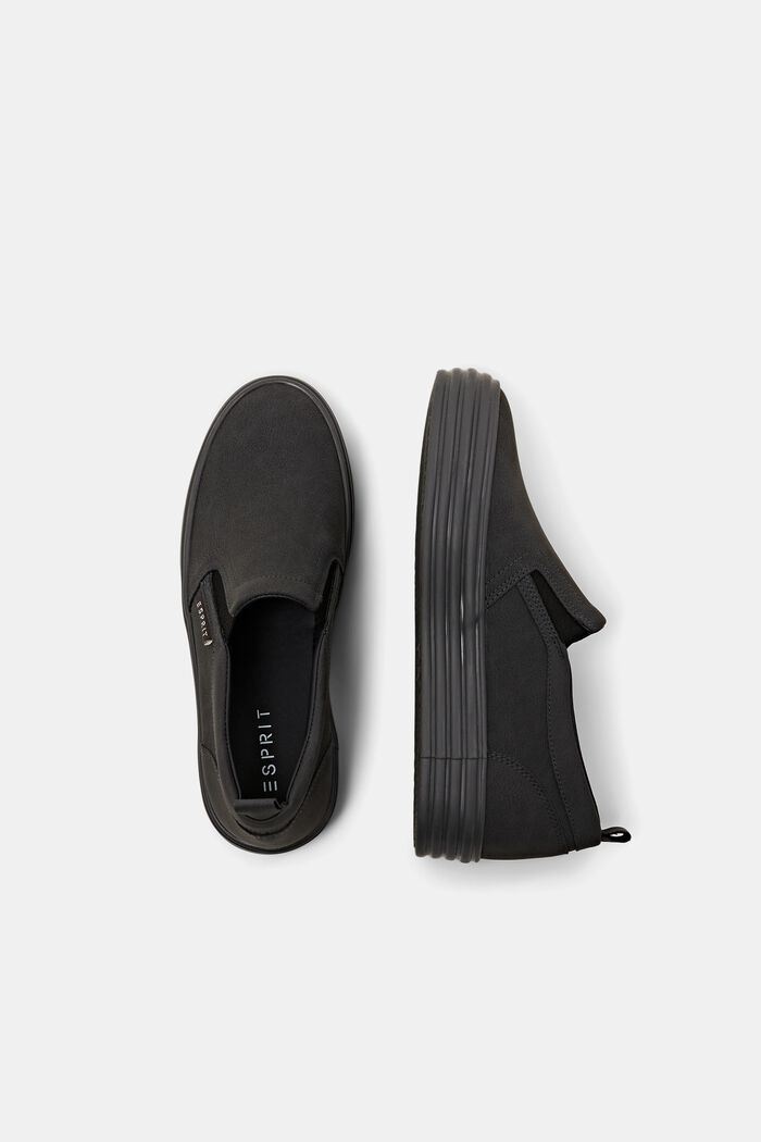 Slip-on-Sneaker in Lederoptik mit Plateausohle, BLACK, detail image number 5