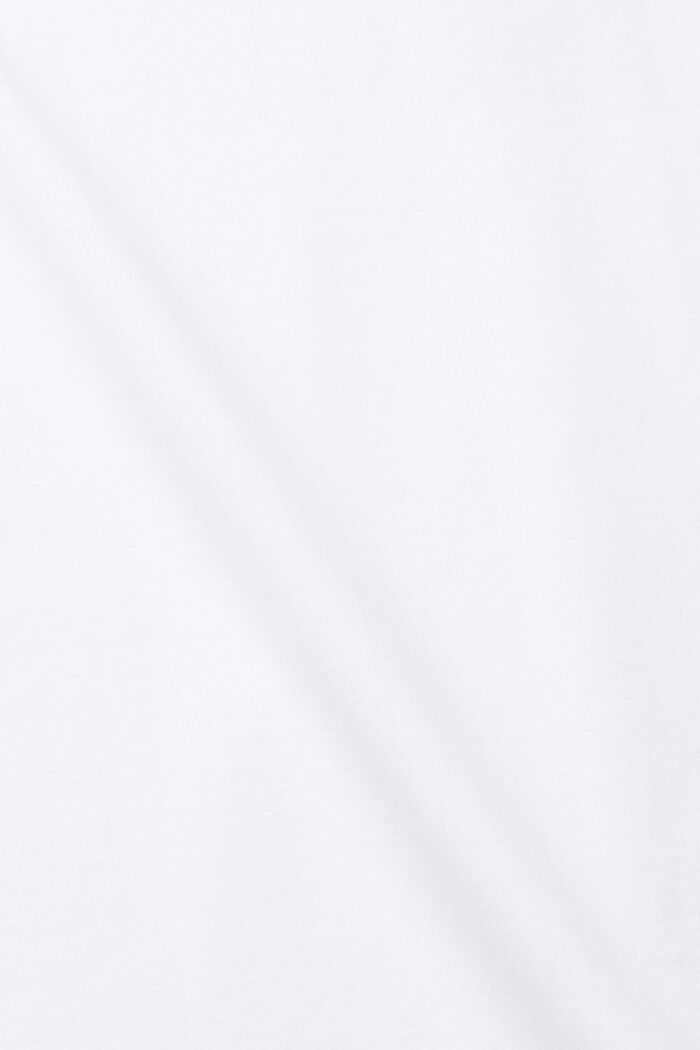 T-Shirt aus Baumwolle mit V-Ausschnitt, Slim Fit, WHITE, detail image number 5