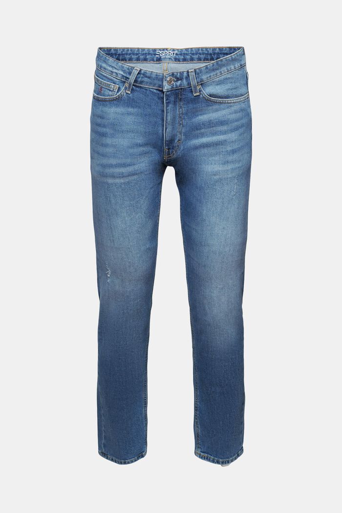 Schmale Jeans mit mittlerer Bundhöhe, BLUE MEDIUM WASHED, detail image number 7