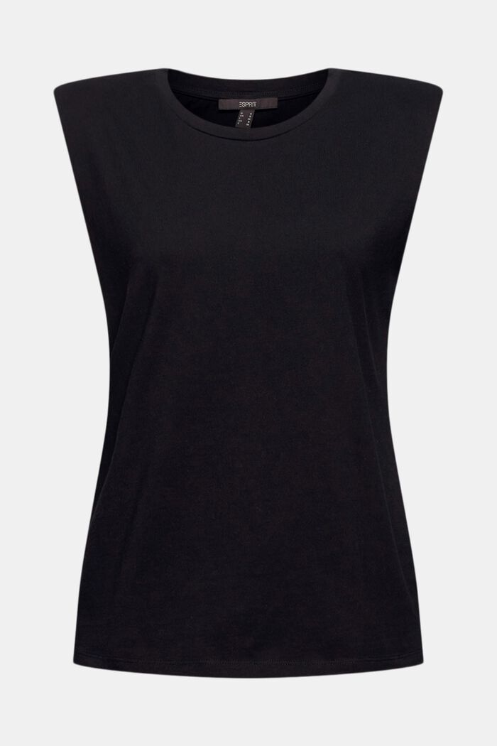 T-Shirt mit Schulterpolstern, 100% Bio-Baumwolle, BLACK, detail image number 6