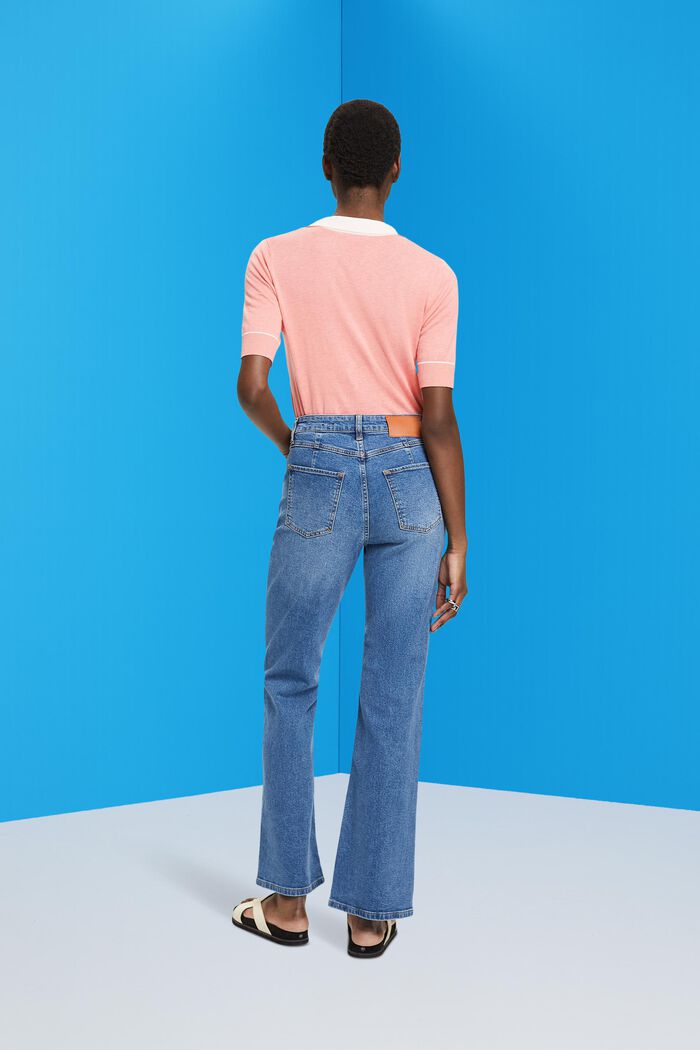 Bootcut-Jeans mit markanter Passe, BLUE DARK WASHED, detail image number 3