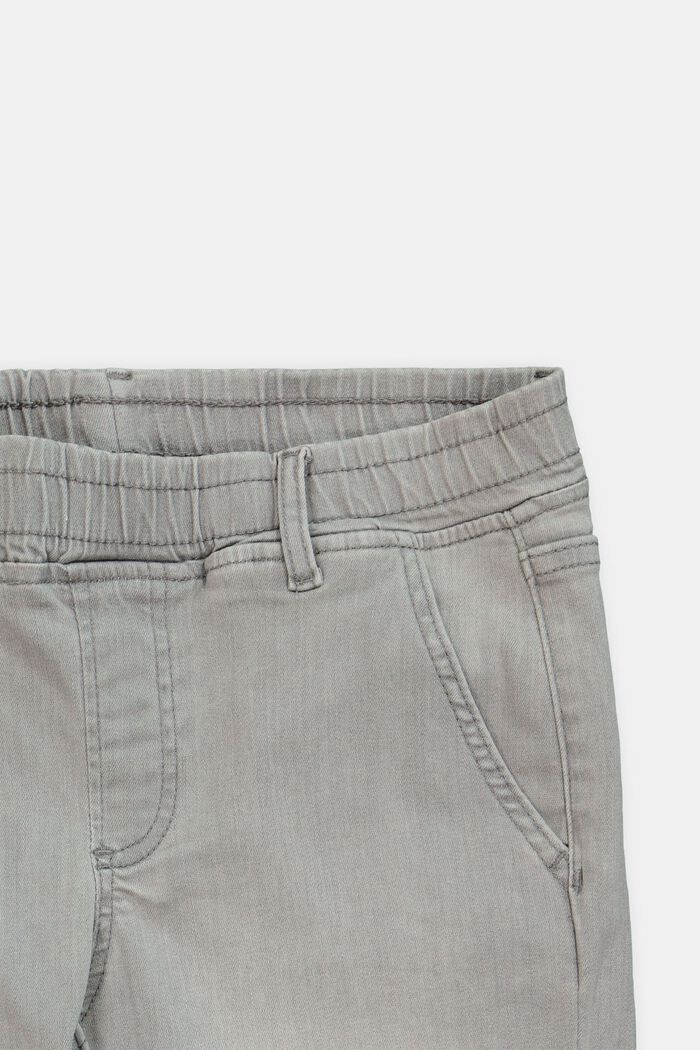 Jeans-Bermudas mit elastischem Bund, GREY MEDIUM WASHED, detail image number 2