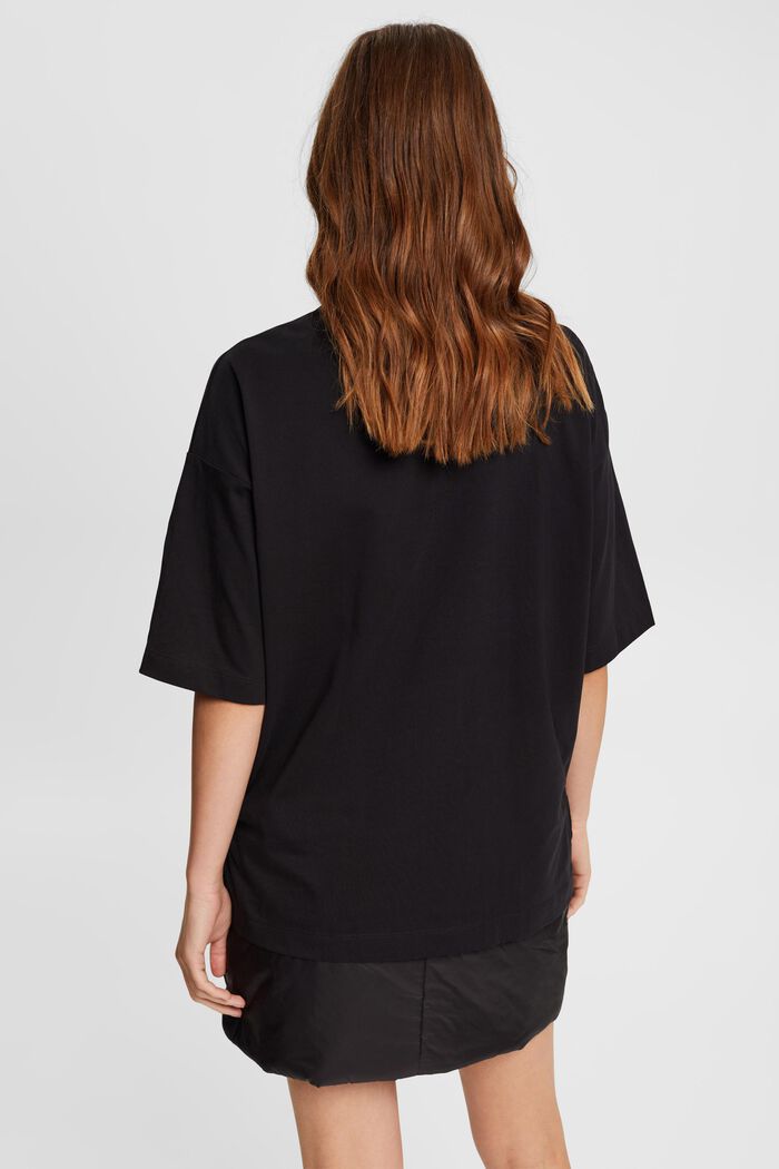 Oversize-T-Shirt mit Paillettenapplikation, BLACK, detail image number 4