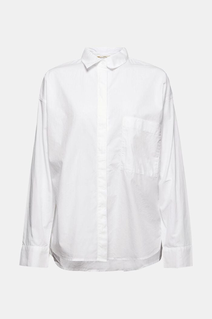 Oversize-Hemdbluse aus 100% Organic Cotton, WHITE, detail image number 7