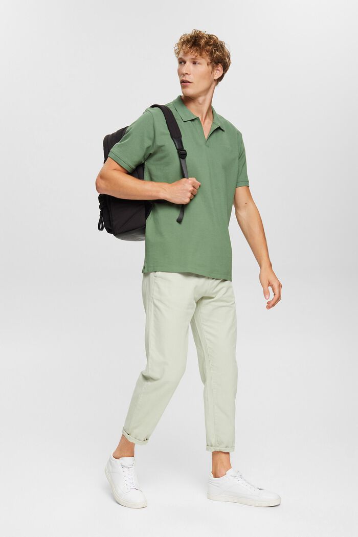 Piqué-Poloshirt aus Baumwolle, GREEN, overview