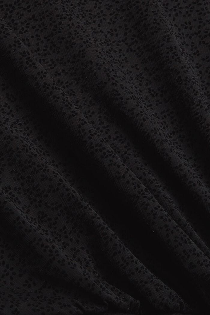 Chiffonbluse mit Muster in Samtoptik, BLACK, detail image number 4
