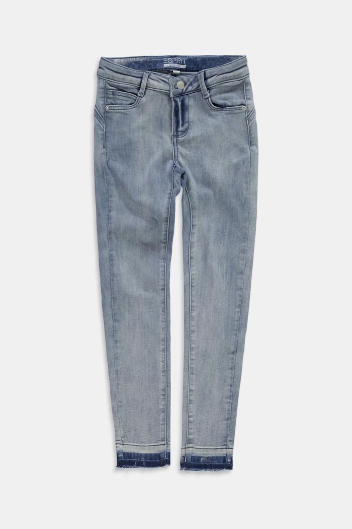 Jeans mit Verstellbund, BLUE BLEACHED, overview