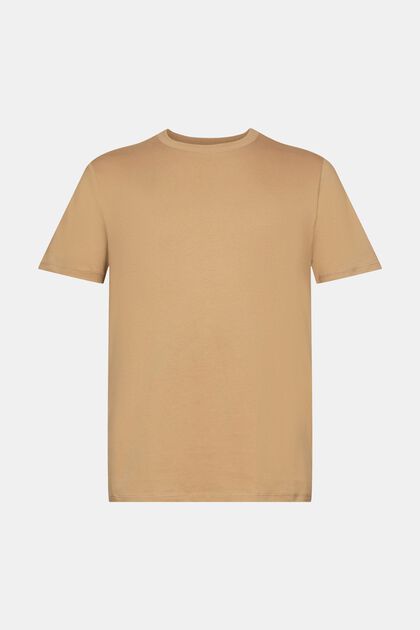 T-Shirt im Slim Fit aus Baumwolle, BEIGE, overview