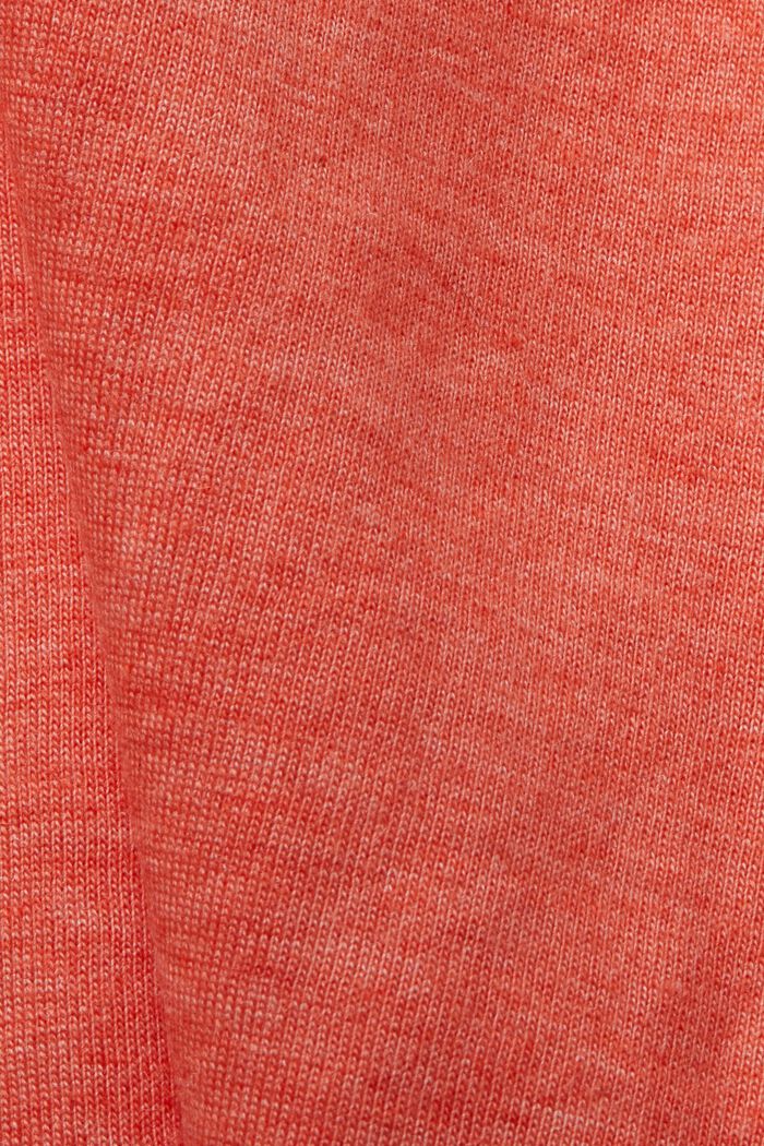 T-Shirt mit floraler Paspelierung, TENCEL™, ORANGE RED, detail image number 1