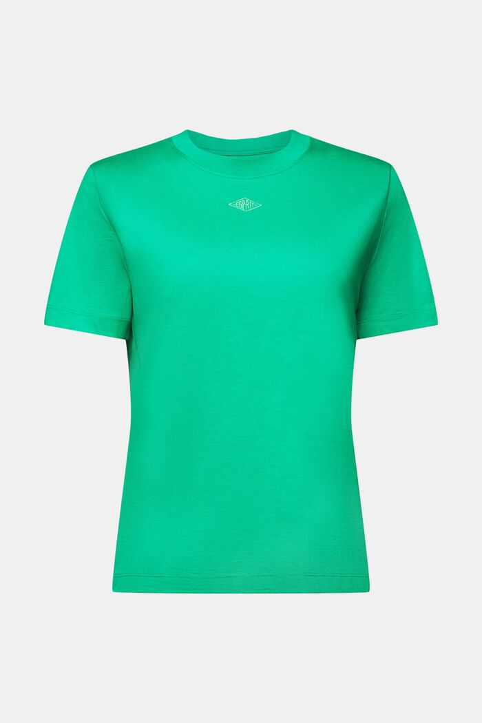 T-Shirt aus Pima-Baumwolle mit Logostickerei, GREEN, detail image number 6