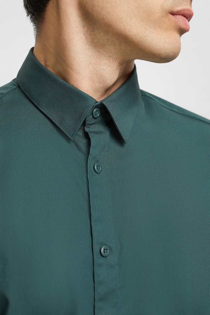 Nachhaltiges Baumwollhemd, DARK TEAL GREEN, detail image number 2